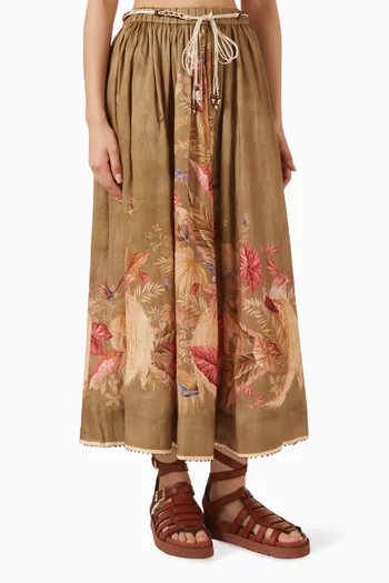 Ascension Midi Skirt in Linen