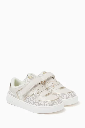 Jem Rumi Velcro Monogram Sneakers in Faux Leather