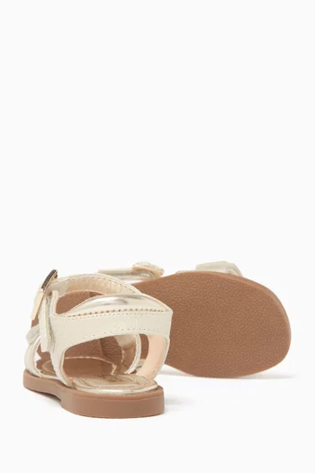Kieran Sandals in Metallic Faux Leather