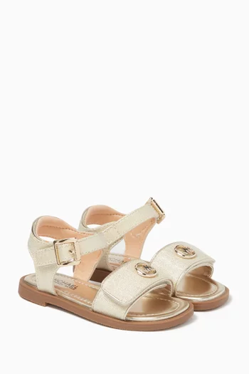 Kieran Sandals in Metallic Faux Leather