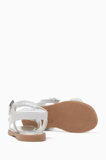 Kieran Sandals in Metallic Faux Leather