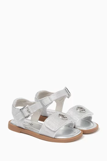Kieran Sandals in Metallic Faux Leather