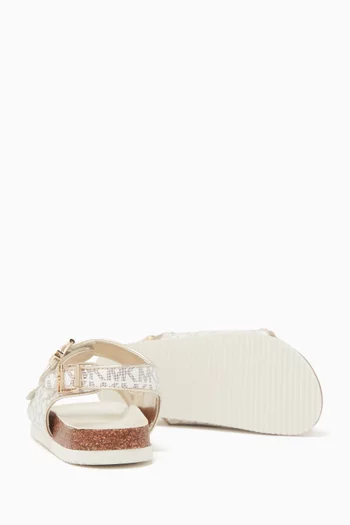 Lorek Monogram Sandals in Faux Leather