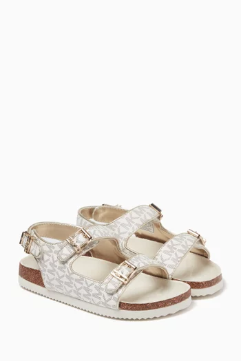Lorek Monogram Sandals in Faux Leather