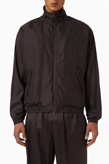Zip-up Jacket in Coated Silk