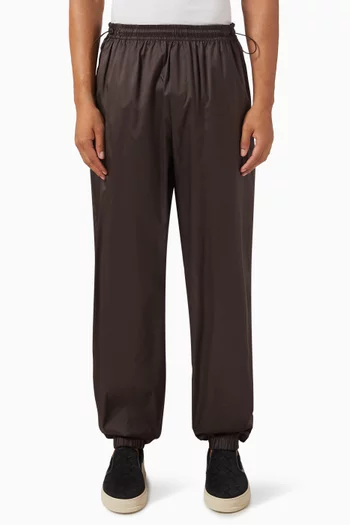 Drawstring Jogger Pants in Coated Crinkled Silk