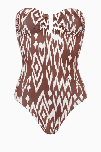 Warm Bustier One-piece Swimsuit