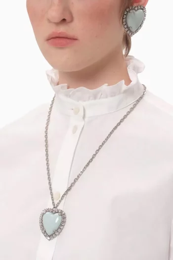 Coeur Hyperbole Swarovski® Crystal Necklace in Metal & Resin