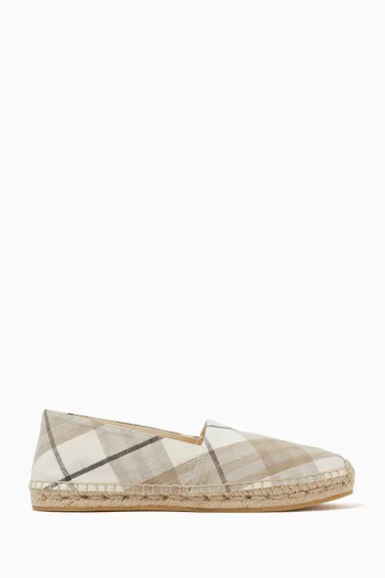 Mews Espadrilles in Check Canvas