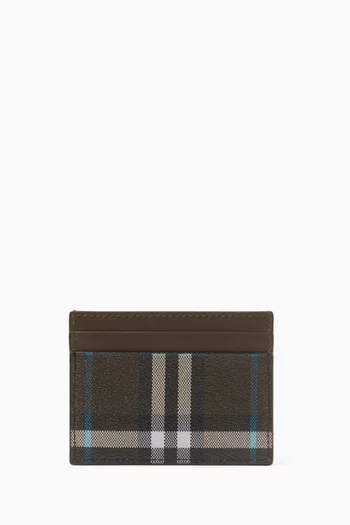 Check Card Case in Coated-canvas & Leather