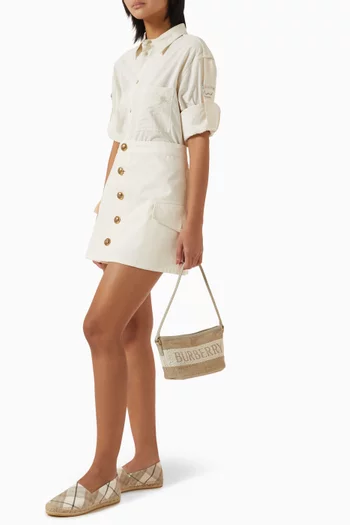 Mini Baguette Bag in Linen-cotton