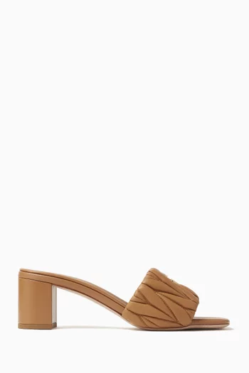 Ciabatte 55 Logo Mule Sandals in Matelassé Nappa