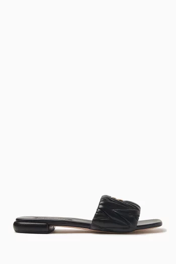 Matelassé Slide Sandals in Nappa Leather