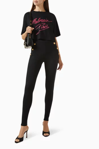 Logo Cropped T-shirt in Cotton