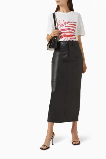 Logo Lipstick T-shirt in Cotton