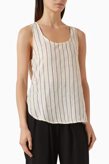 Pinstripe Tank Top in Linen