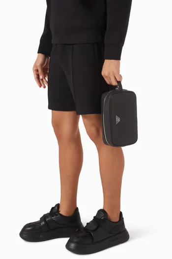 حقيبة مستحضرات العناية الشخصية بحلية شعار النسر جلد صناعي