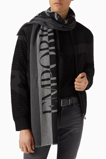 Macro Logo Scarf in Viscose-jacquard