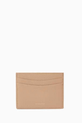 Logo Card Holder in Grained Leather
