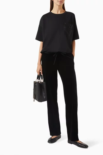 Straight-leg Sweatpants in Velour