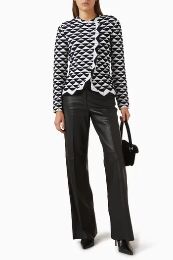 Jacquard Buttoned Blazer Jacket