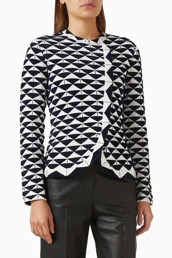 Jacquard Buttoned Blazer Jacket