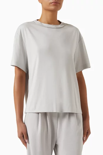 Rhinestone-trim T-shirt