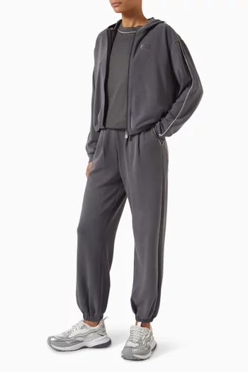 Rhinestone-trim Hoodie