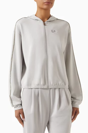 Rhinestone-trim Hoodie