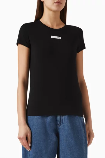 EA7 Logo T-shirt in Cotton Jersey