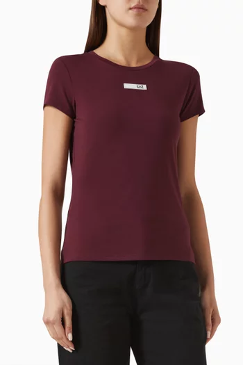 EA7 Logo T-shirt in Cotton Jersey