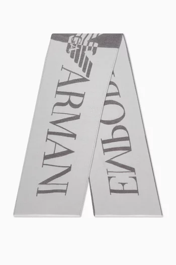 Macro Logo Scarf in Wool-blend