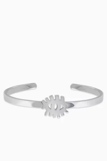 Evil Eye Cuff Bracelet in Sterling Silver
