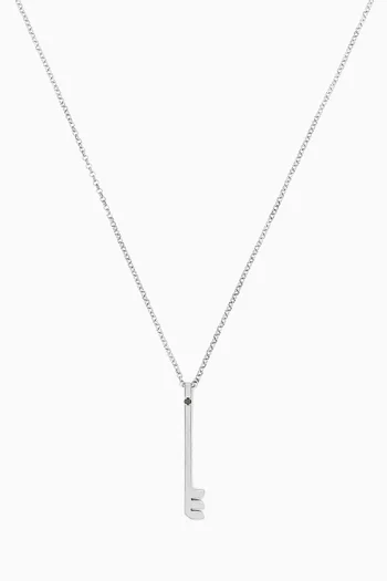 Arabic Letter "Seen" Diamond Pendant Necklace in Sterling Silver