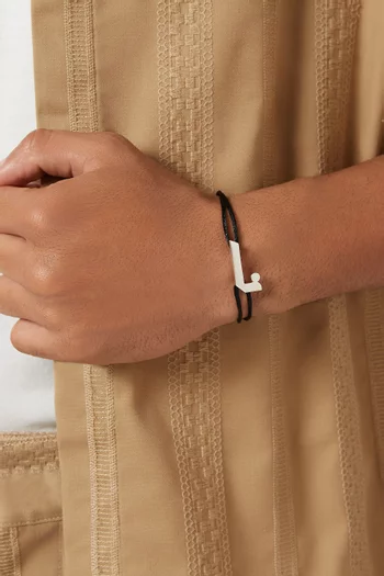 Arabic Letter "Noon" Bracelet in Sterling Silver