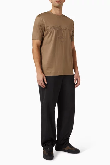 Logo-embroidered T-shirt in Lyocell-blend Jersey