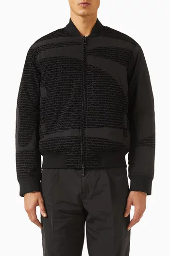 Flocked EA Logo Bomber Jacket in Nylon