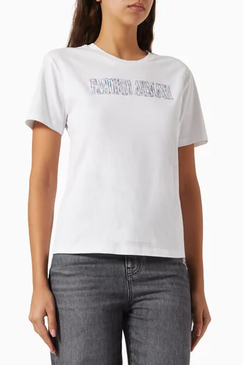Embroidered Logo T-shirt in Cotton