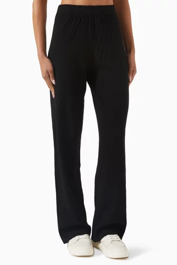 Straight-leg Flared Pants in Cable-knit