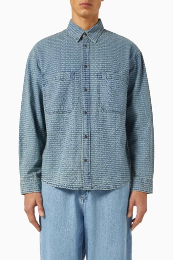 Micro EA Logo Shirt in Denim