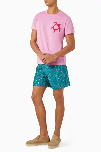 Embroidered Noumea Sea Swim Shorts