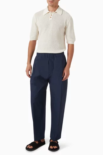 Polo Sweater in Linen Knit