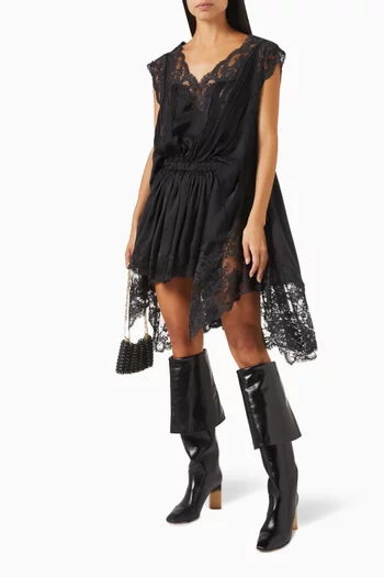Mini Dress in Satin & Lace