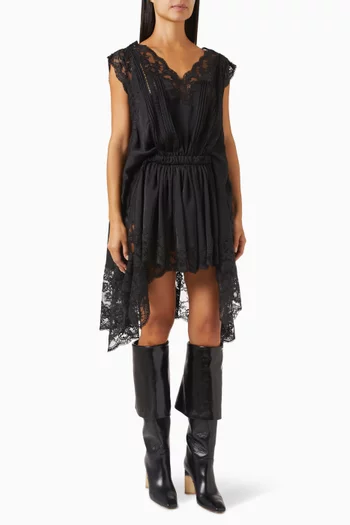 Mini Dress in Satin & Lace