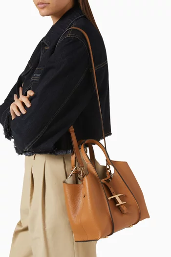 Mini T Timeless Shopping Bag in Leather