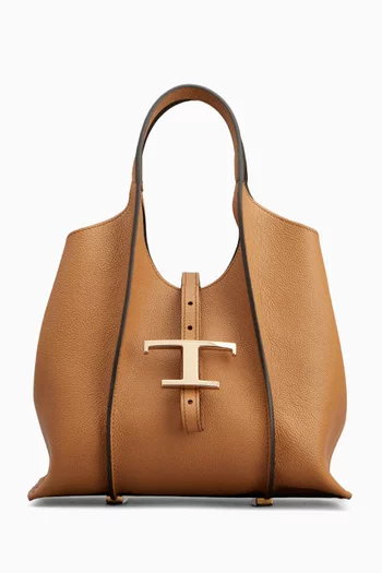 Mini T Timeless Shopping Bag in Leather