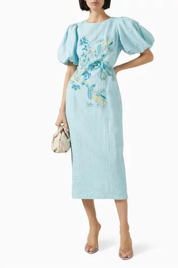 Embroidered Midi Dress