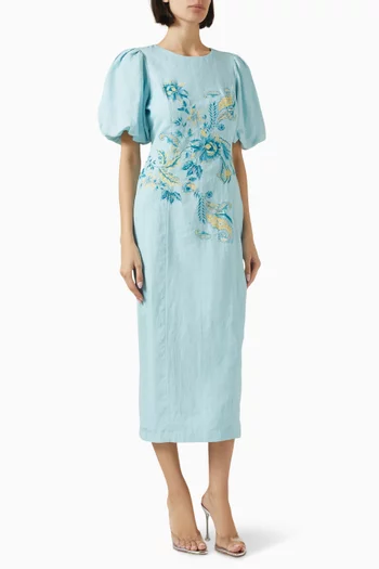 Embroidered Midi Dress