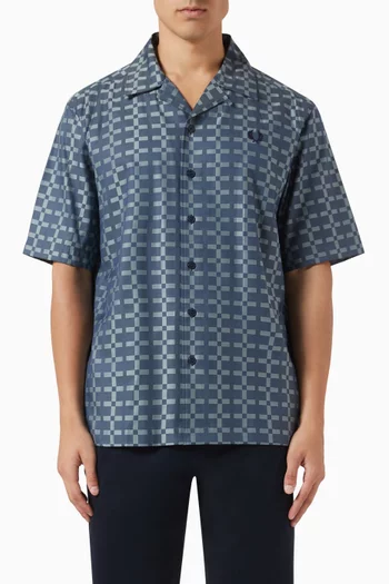 Geometric-print Shirt in Cotton-blend