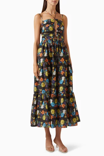 Fleur Halter Dress in Cotton